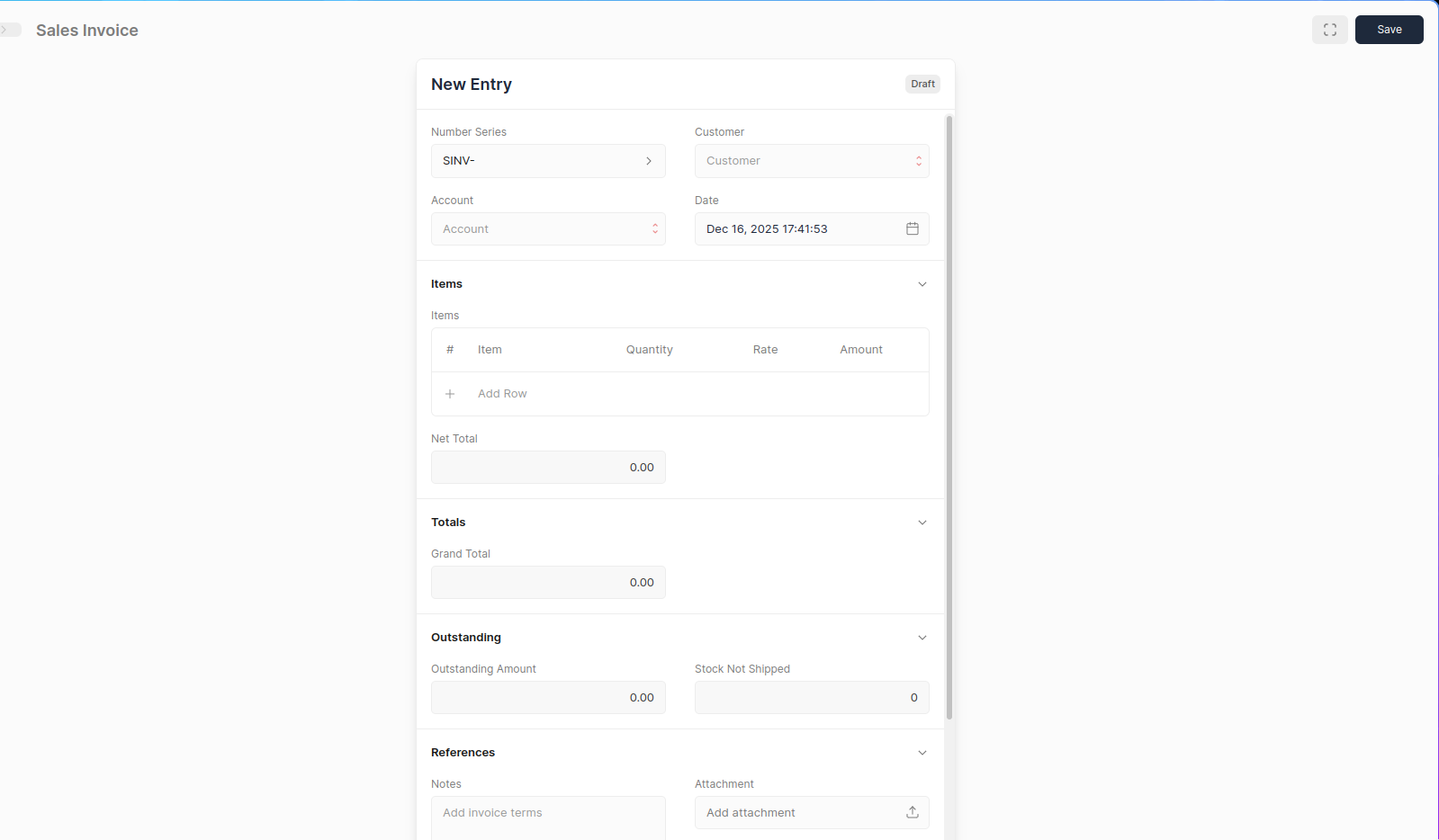 Sales Invoice Form